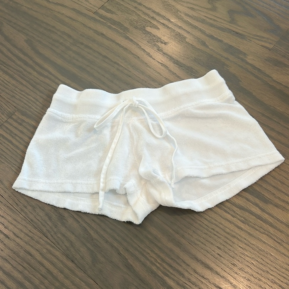 White Hard Tail Terry Cloth shorts
